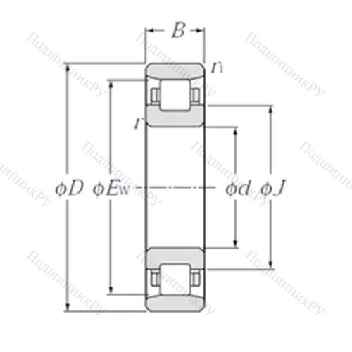 Подшипник роликовый радиальный N 411 от производителя  NTN Подшипник роликовый радиальный N 411 от производителя  NTN