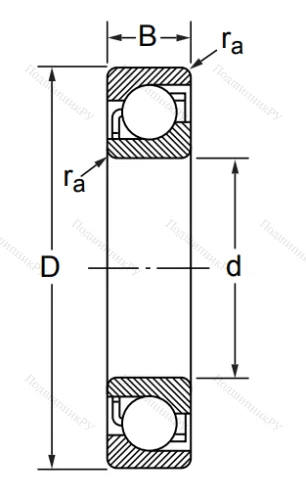 Радиально-упорный шариковый подшипник 7316 ACM/DT (446316 Л ГОСТ) в Балашихе