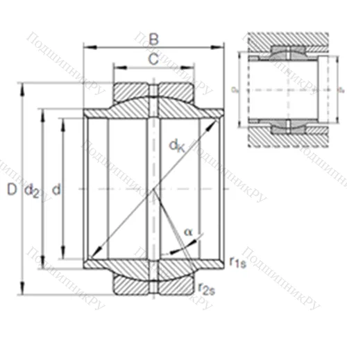Подшипник скольжения сферический GE 16 LO