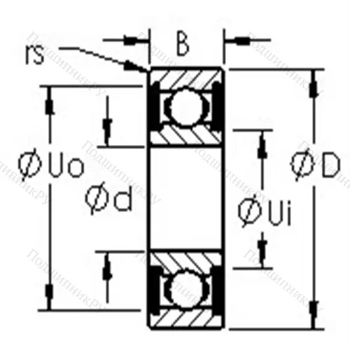 Подшипники шариковые радиальные однорядные 6314-2RS от производителя  AST