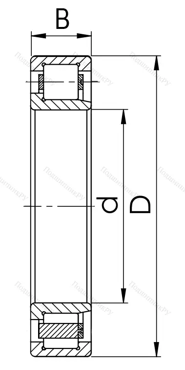 Цилиндрический роликовый подшипник 42212 КМ (NJ 212) в Балашихе
