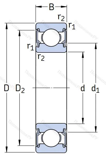 Высокотемпературный подшипник 6203 2RSH/C 3 GJN