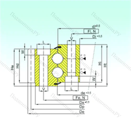Подшипник шариковый опорно-поворотный EB 2.22.0307.200-1SPPN