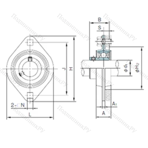 Подшипниковый узел шариковый радиальный BPFL 2
