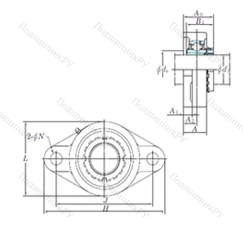 Подшипниковый узел шариковый радиальный UKFL 317