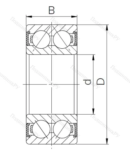 Радиально-упорный шариковый подшипник 3056305 2RS (3305 2RS) в Балашихе