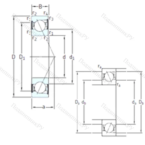 Подшипник шариковый радиально-упорный SS 7214 CD/P 4A от производителя  SKF