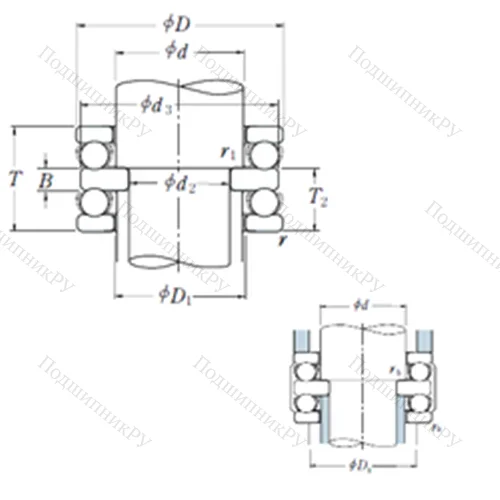 Подшипник шариковый упорный 52405 от производителя  NSK Подшипник шариковый упорный 52405 от производителя  NSK