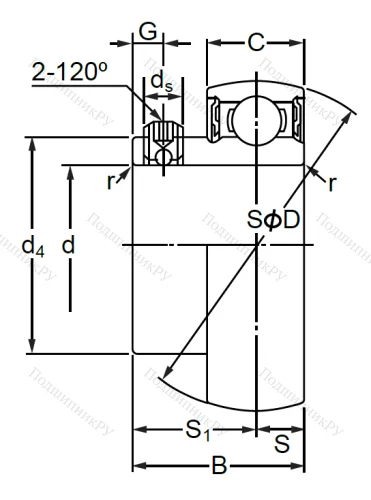 Корпусный подшипник SB 206 (AS 206 D 1) в Балашихе