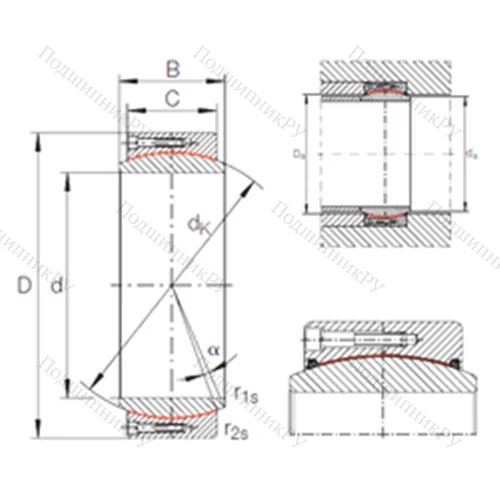 Подшипник скольжения сферический GE 420 DW