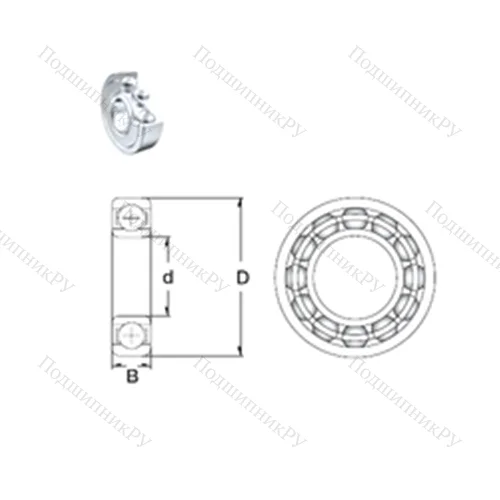 Подшипник шариковый радиальный 1606-2Z от производителя  ZEN