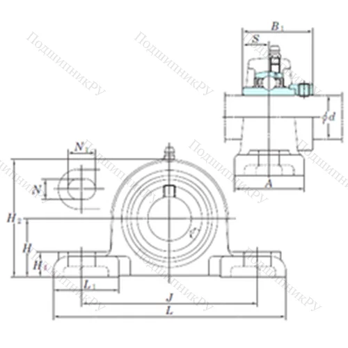 Подшипниковый узел шариковый радиальный NAPK 212-36