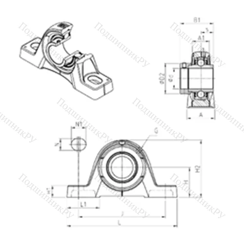 Подшипниковый узел шариковый радиальный EXPE 213