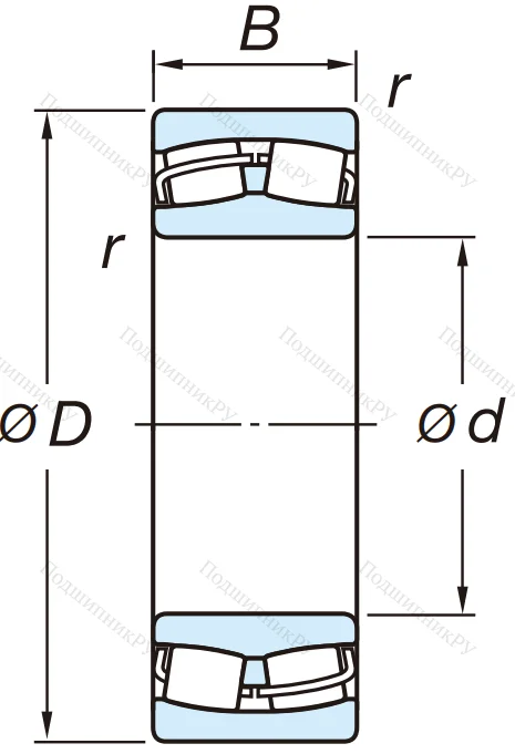 Сферический роликовый подшипник 22207 RZW 33 C 3