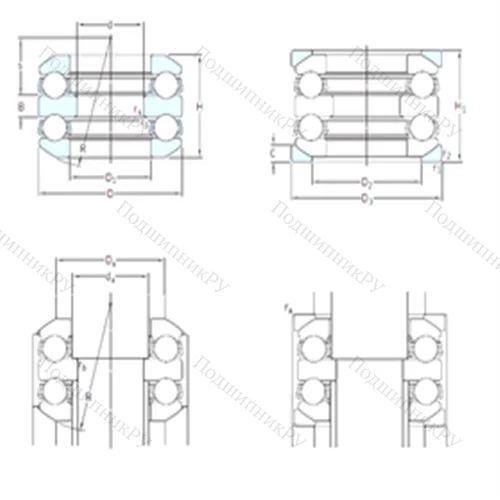 Подшипник шариковый упорный 54306+U 306 от производителя  SKF Подшипник шариковый упорный 54306+U 306 от производителя  SKF