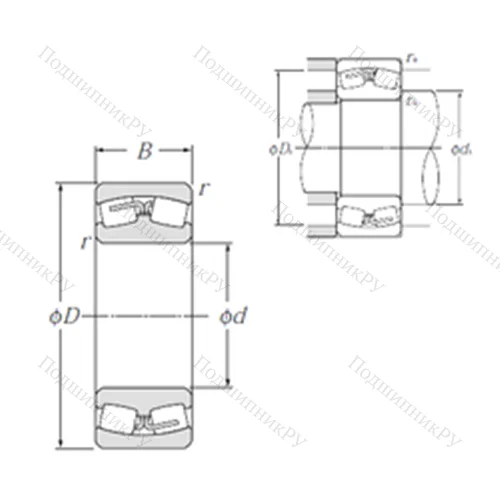 Подшипник роликовый радиальный самоцентрирующийся 240/710B от производителя  NTN Подшипник роликовый радиальный самоцентрирующийся 240/710B от производителя  NTN