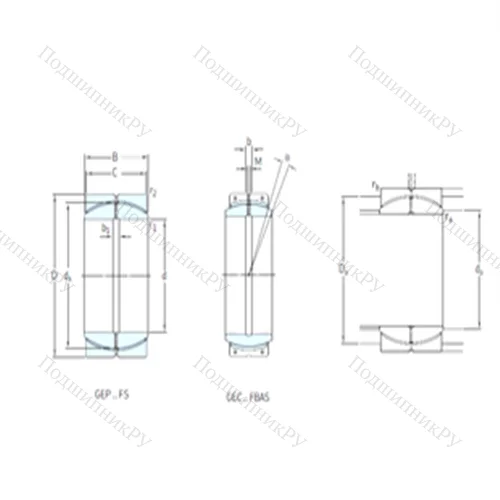 Подшипник скольжения сферический GEP 600FS