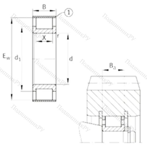 Подшипник роликовый радиальный RSL 182207-A от производителя  INA