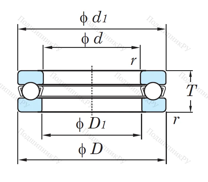Упорный шариковый подшипник 51214