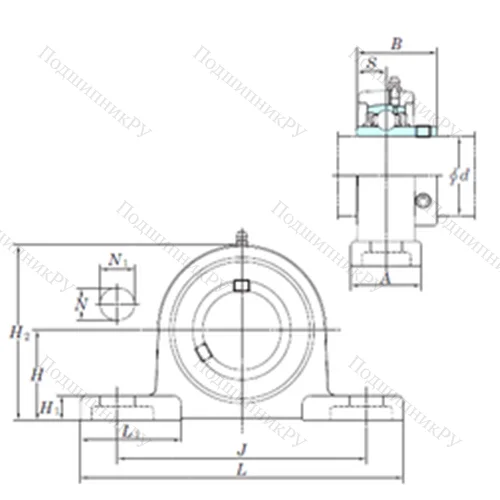 Подшипниковый узел шариковый радиальный UCSP 209H 1S 6