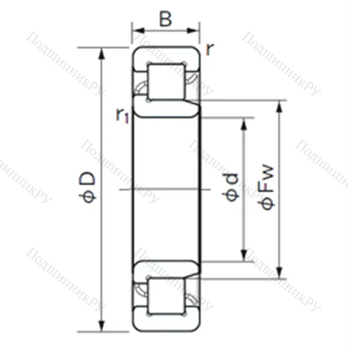 Подшипник роликовый радиальный NJ 2320 E