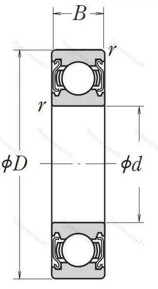 Однорядный шариковый подшипник 6204 ZZ C 3 E ENSS 6