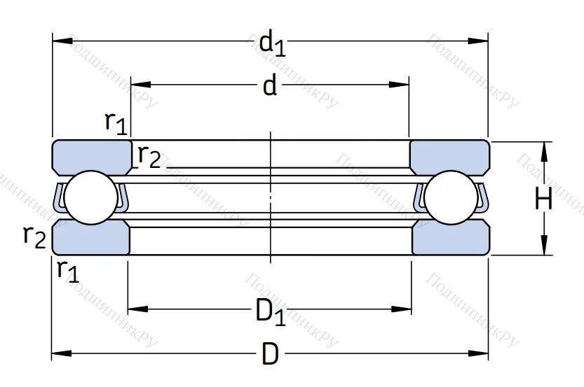 Упорный шариковый подшипник 51305