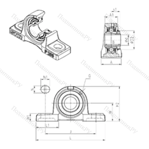 Подшипниковый узел шариковый радиальный UKP 215H