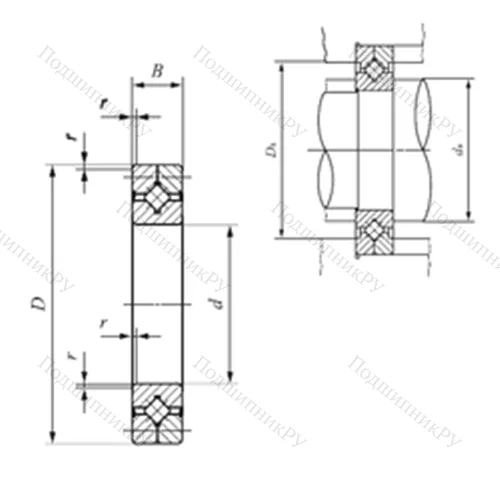 Подшипник роликовый упорно-радиальный с четырехточечным контактом CRB 3010 UU