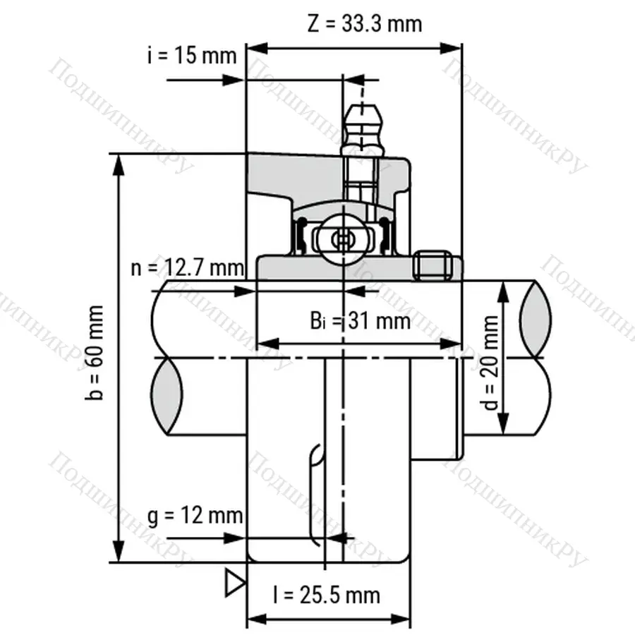 Подшипниковый узел UCFL 204 - Вал: 20 мм