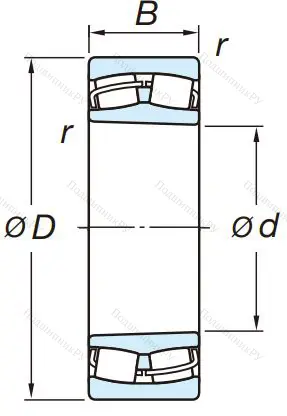 Сферический роликовый подшипник с конической посадкой на вал 22224 RZKW 33 C 3 от производителя  KOYO