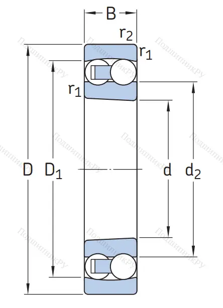 Двухрядный шариковый подшипник 1309 EKTN 9/C 3