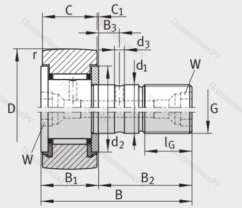 Подшипник KR 40 PP от производителя  INA