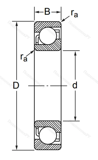 Радиально-упорный шариковый подшипник 7206 AC/DT (446206 Е ГОСТ) в Балашихе