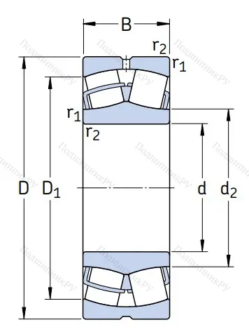 Сферический роликовый подшипник 22208 E C 3