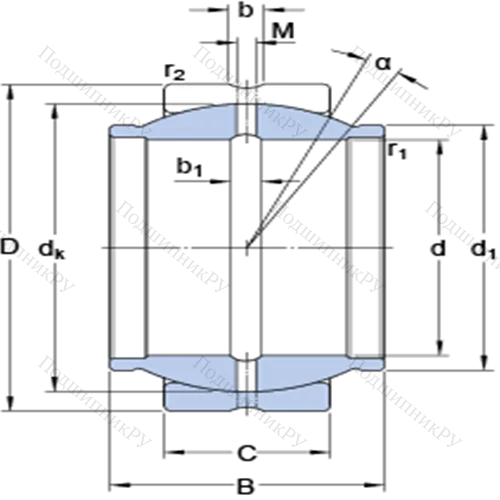 Радиальные сферические подшипники скольжения с контактными поверхностями сталь/сталь, требующие техобслуживания GEZM 106 ES от производителя  SKF