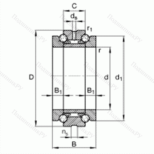 Подшипник шариковый упорно-радиальный 234430-M-SP от производителя  FAG Подшипник шариковый упорно-радиальный 234430-M-SP от производителя  FAG