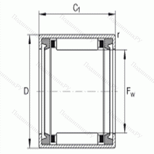 Подшипник роликовый игольчатый с одним наружным штампованным кольцом HK 0810-2RS