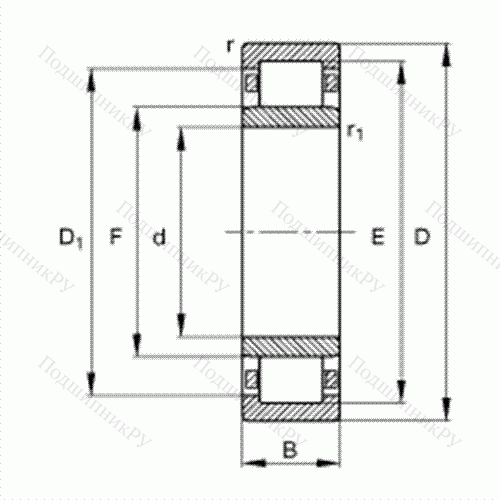 Подшипник роликовый радиальный NU 409-M 1 от производителя  FAG Подшипник роликовый радиальный NU 409-M 1 от производителя  FAG