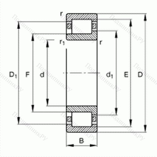 Подшипник роликовый радиальный NJ 407-M 1 от производителя  FAG Подшипник роликовый радиальный NJ 407-M 1 от производителя  FAG