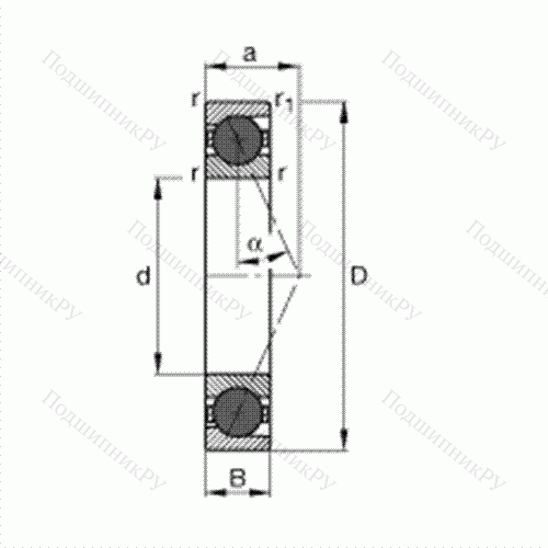 Подшипник шпиндельный HCB 7014-E-T-P 4S от производителя  FAG Подшипник шпиндельный HCB 7014-E-T-P 4S от производителя  FAG