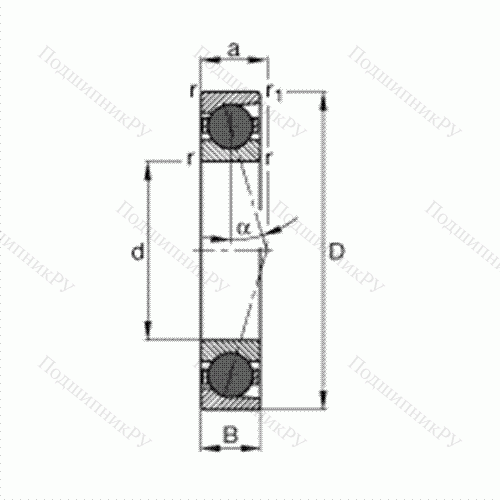 Подшипник шпиндельный HCB 7015-C-T-P 4S от производителя  FAG Подшипник шпиндельный HCB 7015-C-T-P 4S от производителя  FAG