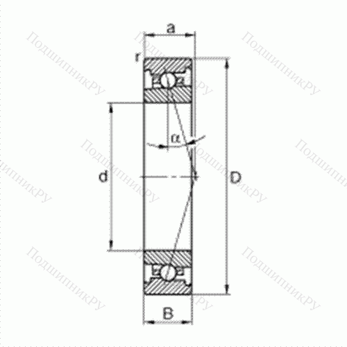 Подшипник шпиндельный HS 7015-C-T-P 4S от производителя  FAG Подшипник шпиндельный HS 7015-C-T-P 4S от производителя  FAG