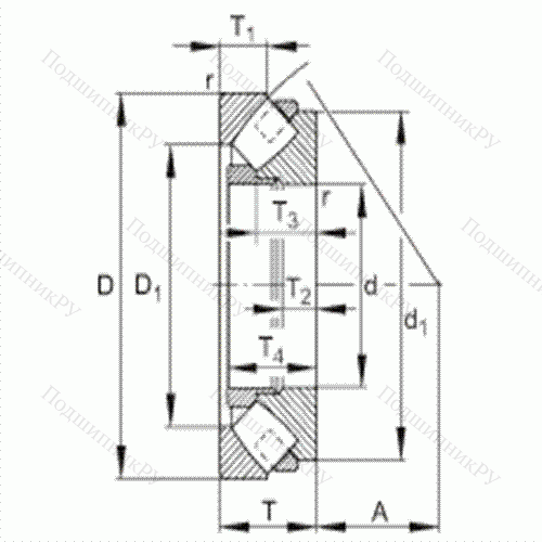 Подшипник роликовый упорно-радиальный сферический 29388-E 1-MB