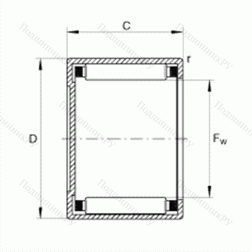 Подшипник роликовый игольчатый с одним наружным штампованным кольцом, закрытым с одной стороны BCH 1310 от производителя  INA Подшипник роликовый игольчатый с одним наружным штампованным кольцом, закрытым с одной стороны BCH 1310 от производителя  INA