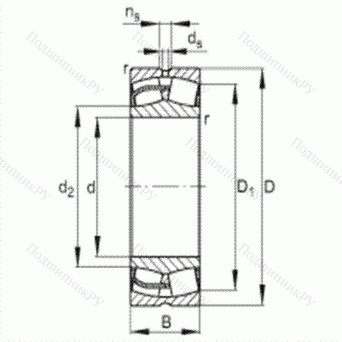 Подшипник роликовый самоустанавливающийся 23060-E 1 от производителя  FAG Подшипник роликовый самоустанавливающийся 23060-E 1 от производителя  FAG