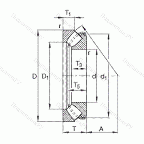 Подшипник роликовый упорно-радиальный сферический 29317-E 1
