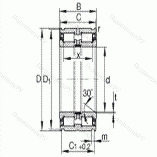 Подшипник роликовый радиальный SL 045036-PP от производителя  INA Подшипник роликовый радиальный SL 045036-PP от производителя  INA